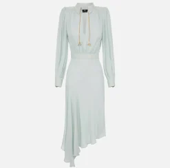 Elisabetta Franchi Abito Chemisier Asimmetrico In Georgette^ Abiti