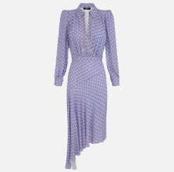 Elisabetta Franchi Abito Chemisier Asimmetrico In Georgette Con Stampa Logo^ Abiti