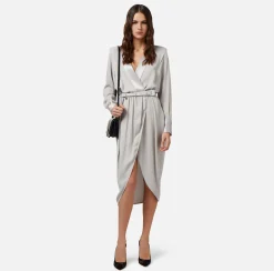 Elisabetta Franchi Abito Midi A Portafoglio In Georgette Di Viscosa^ Abiti