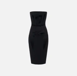 Elisabetta Franchi Abito Midi In Crepe Con Fiocchi In Raso^ Abiti