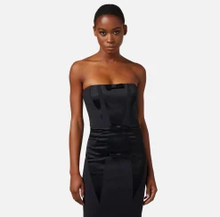 Elisabetta Franchi Abito Midi In Crepe Con Fiocchi In Raso^ Abiti