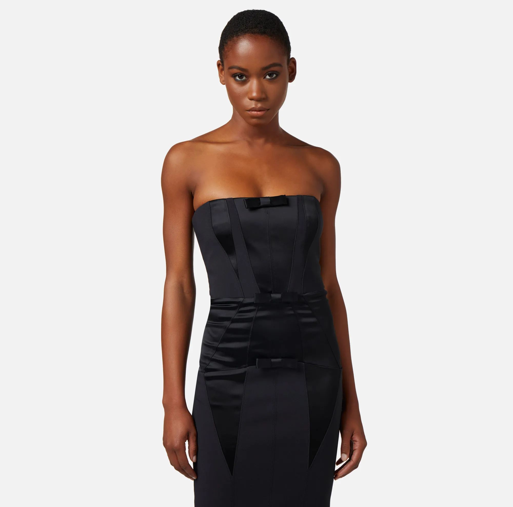Elisabetta Franchi Abito Midi In Crepe Con Fiocchi In Raso^ Abiti