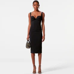 Elisabetta Franchi Abito Midi In Crepe Con Fiocchi^ Abiti