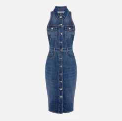 Elisabetta Franchi Abito Midi In Denim Con Abbottonatura^ Abiti
