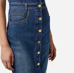 Elisabetta Franchi Abito Midi In Denim Con Abbottonatura^ Abiti