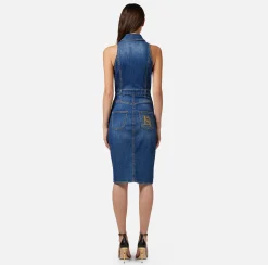 Elisabetta Franchi Abito Midi In Denim Con Abbottonatura^ Abiti