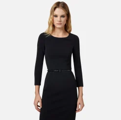 Elisabetta Franchi Abito Midi In Tessuto Tecnico Con Cintura^ Abiti