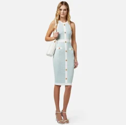 Elisabetta Franchi Abito Midi In Viscosa Embossed^ Abiti