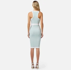 Elisabetta Franchi Abito Midi In Viscosa Embossed^ Abiti