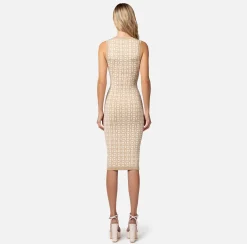 Elisabetta Franchi Abito Midi In Viscosa Jacquard Con Bottoni^ Abiti