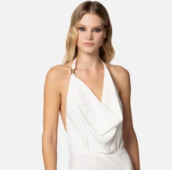 Elisabetta Franchi Abito Midi In Viscosa Jacquard Con Scollatura Sulla Schiena^ Abiti