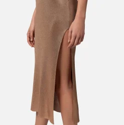 Elisabetta Franchi Abito Midi In Viscosa Laminata Con Charms^ Abiti