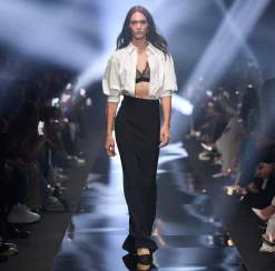 Elisabetta Franchi Abito Red Carpet Combinato In Cotone E Crepe^ Abiti