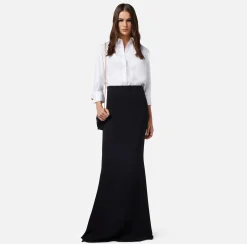 Elisabetta Franchi Abito Red Carpet Combinato In Cotone E Crepe^ Abiti
