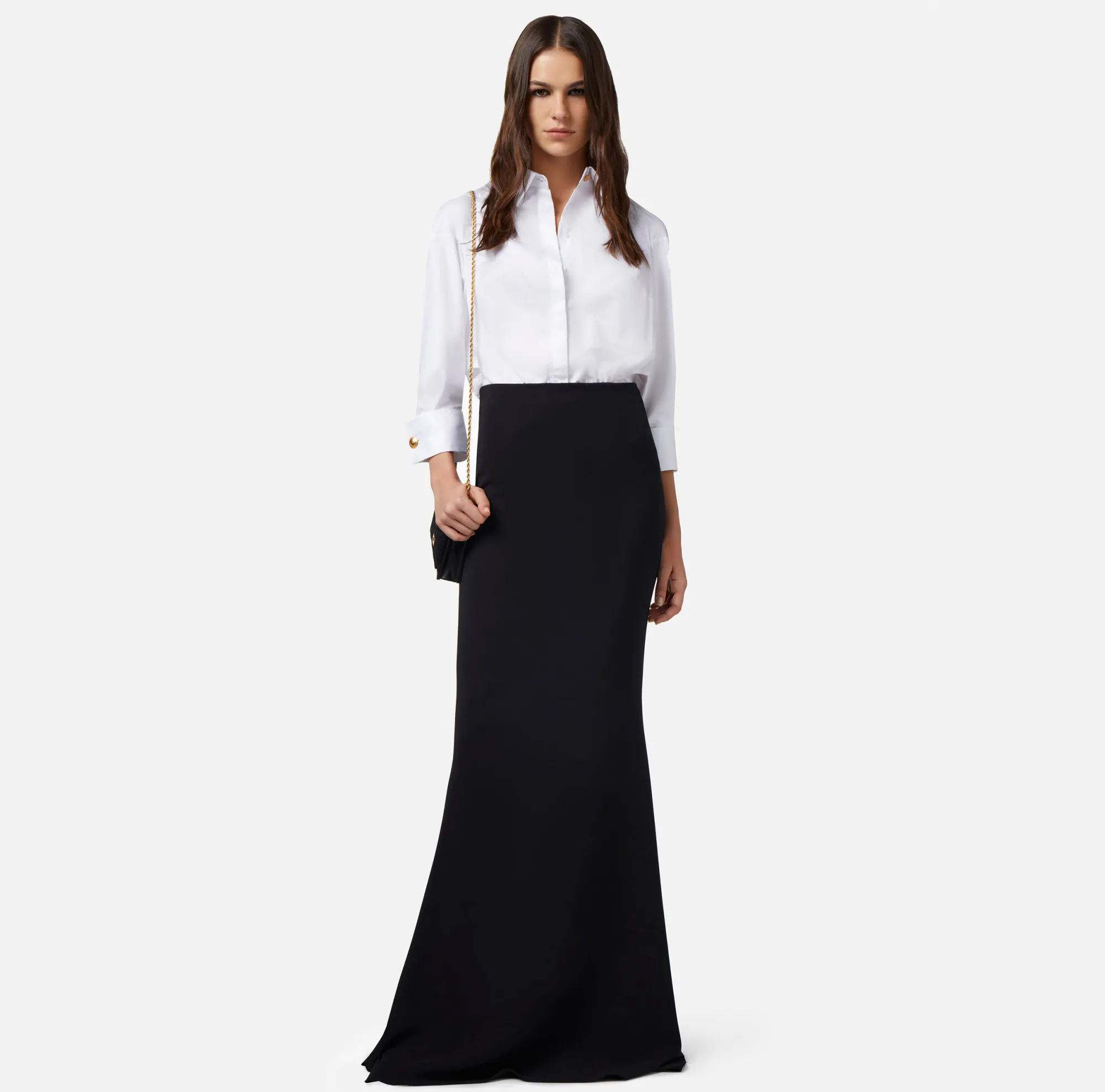 Elisabetta Franchi Abito Red Carpet Combinato In Cotone E Crepe^ Abiti