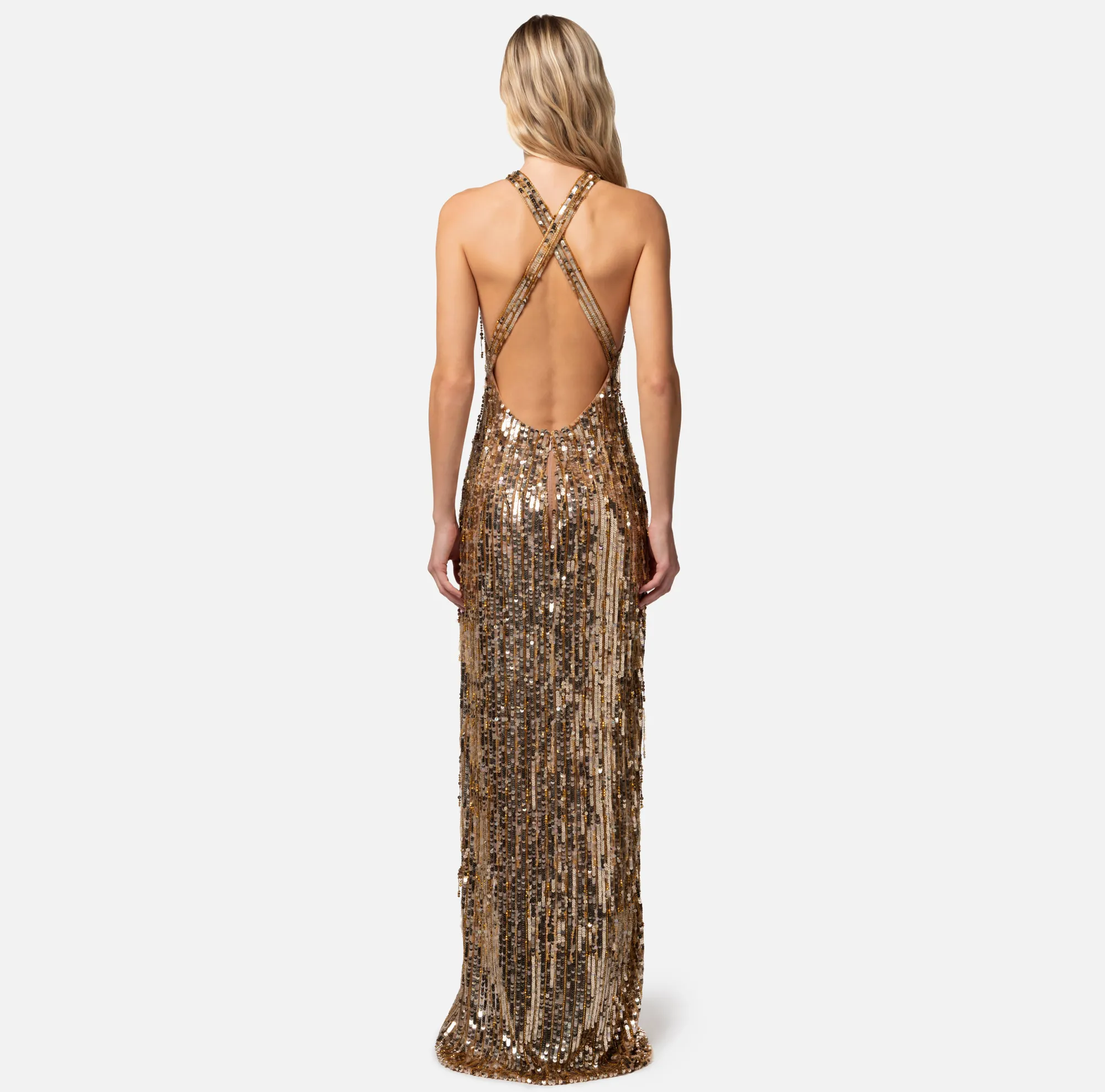 Elisabetta Franchi Abito Red Carpet Con Frange Di Perline E Paillettes^ Abiti