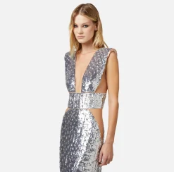 Elisabetta Franchi Abito Red Carpet Con Frange E Paillettes^ Red Carpet