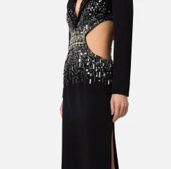 Elisabetta Franchi Abito Red Carpet In Crepe Con Cut Out E Ricamo^ Abiti