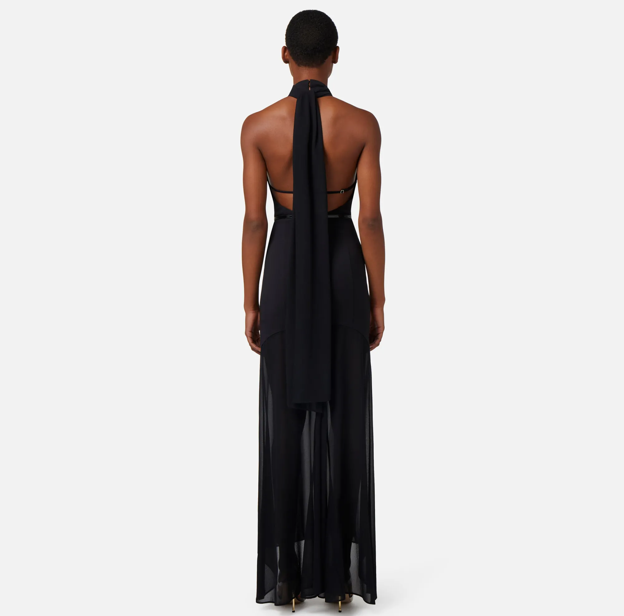 Elisabetta Franchi Abito Red Carpet In Crepe Con Scollo All'Americana^ Abiti