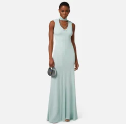 Elisabetta Franchi Abito Red Carpet In Jersey Con Cut Out E Collana^ Abiti