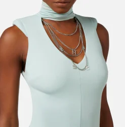 Elisabetta Franchi Abito Red Carpet In Jersey Con Cut Out E Collana^ Abiti