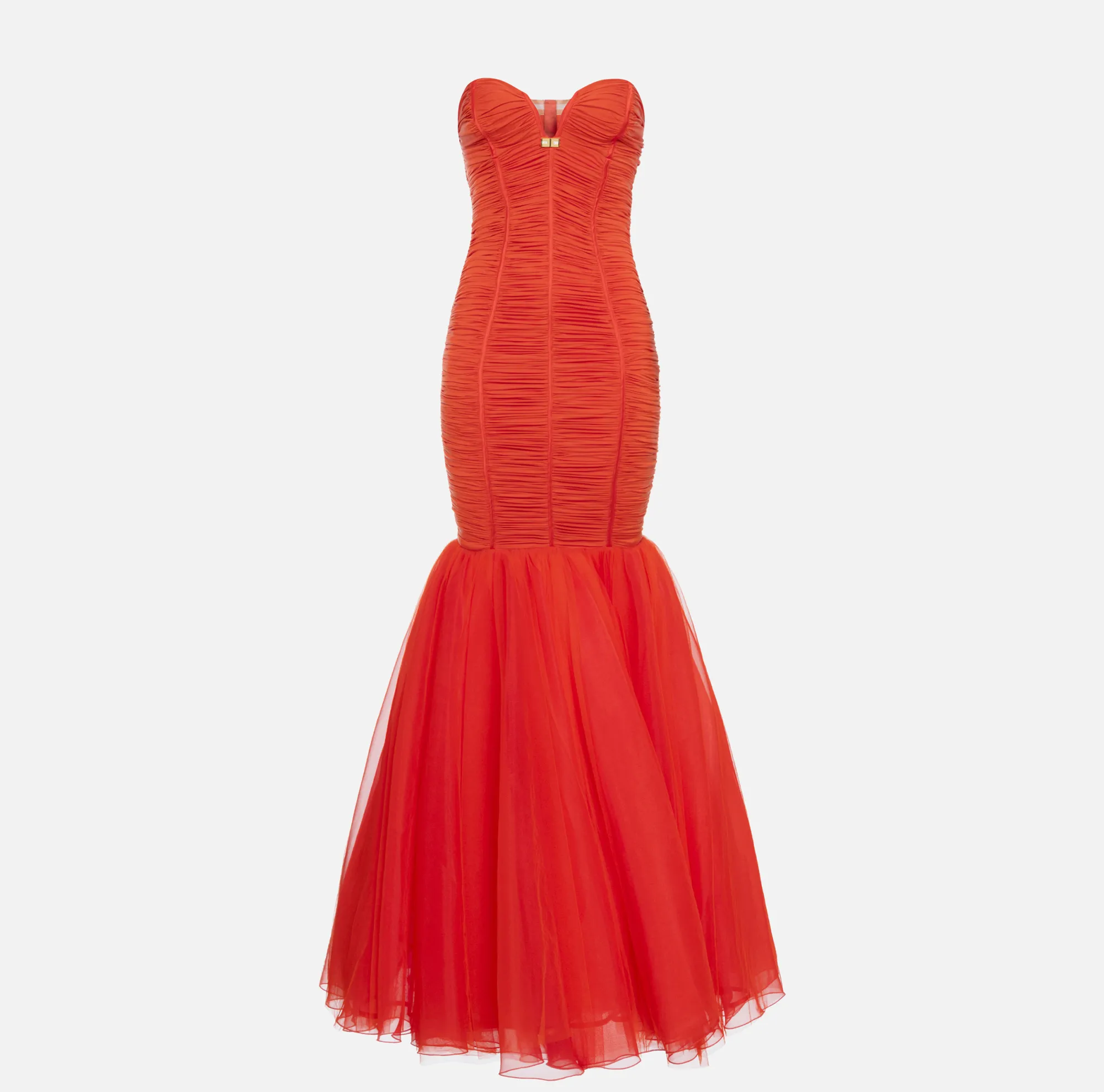 Elisabetta Franchi Abito Red Carpet In Jersey Con Balza Di Tulle^ Abiti