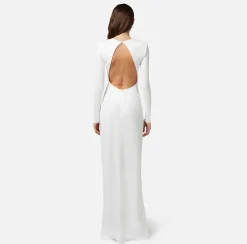 Elisabetta Franchi Abito Red Carpet In Jersey Con Plastron Ricamato^ Abiti