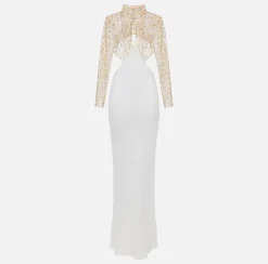Elisabetta Franchi Abito Red Carpet In Jersey Con Corpetto Ricamato^ Abiti