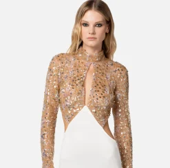 Elisabetta Franchi Abito Red Carpet In Jersey Con Corpetto Ricamato^ Abiti