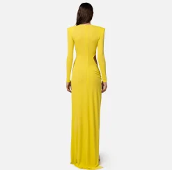Elisabetta Franchi Abito Red Carpet In Jersey Drappeggiato Con Oblo^ Abiti