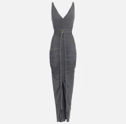 Elisabetta Franchi Abito Red Carpet In Jersey Drappeggiato Con Piercing^ Abiti