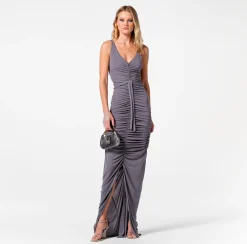 Elisabetta Franchi Abito Red Carpet In Jersey Drappeggiato Con Piercing^ Abiti