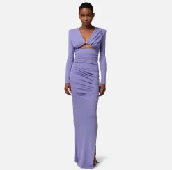 Elisabetta Franchi Abito Red Carpet In Jersey Drappeggiato Con Cut Out^ Red Carpet