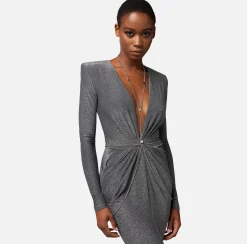 Elisabetta Franchi Abito Red Carpet In Jersey Lurex Con Body Chain^ Abiti