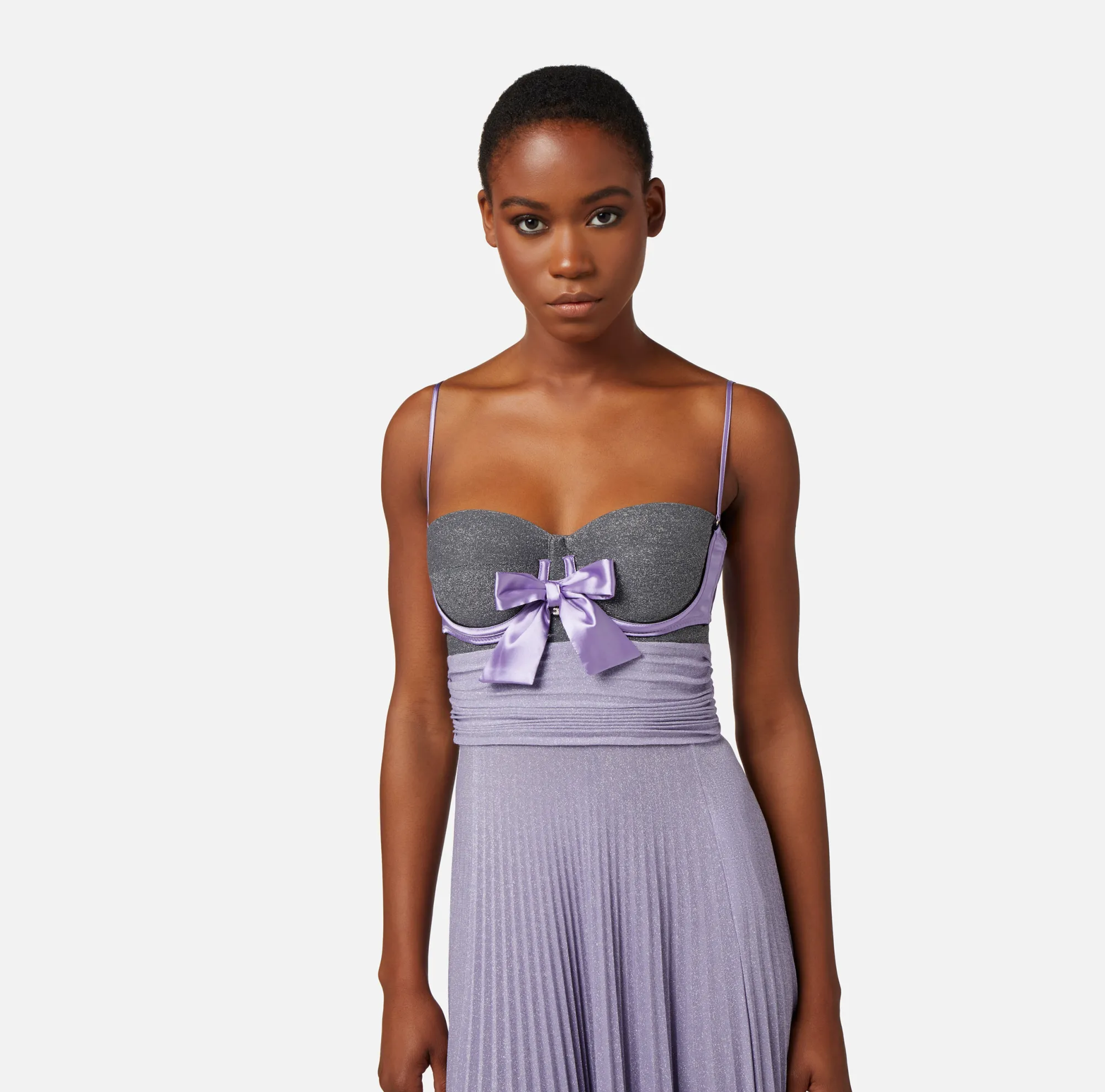 Elisabetta Franchi Abito Red Carpet In Jersey Lurex Con Reggiseno^ Abiti