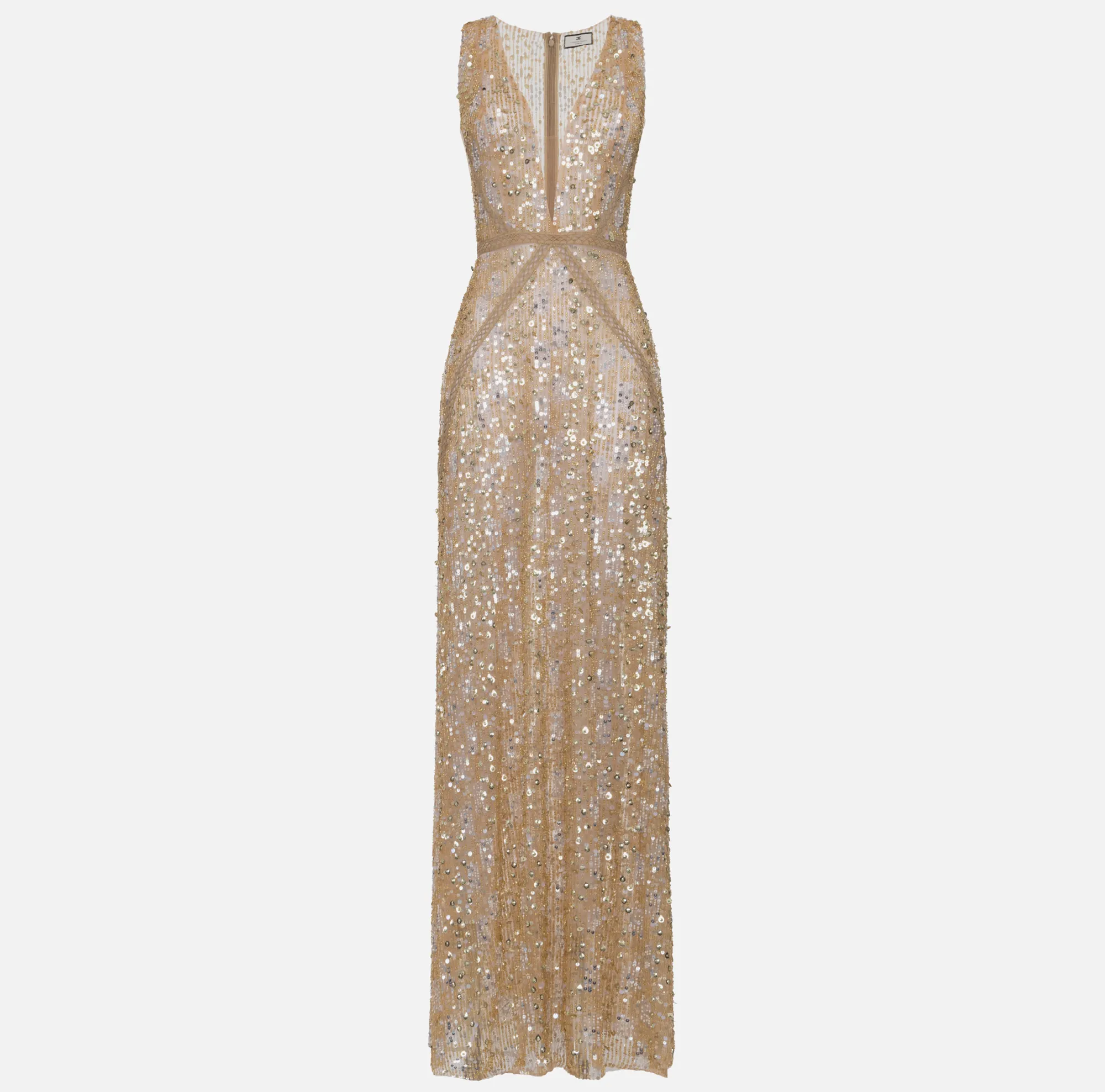 Elisabetta Franchi Abito Red Carpet In Paillettes Con Ricami A Jour^ Abiti