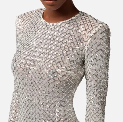 Elisabetta Franchi Abito Red Carpet In Paillettes Chevron^ Abiti
