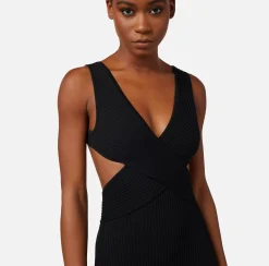 Elisabetta Franchi Abito Red Carpet In Viscosa A Costine Con Cut-Out Schiena^ Abiti
