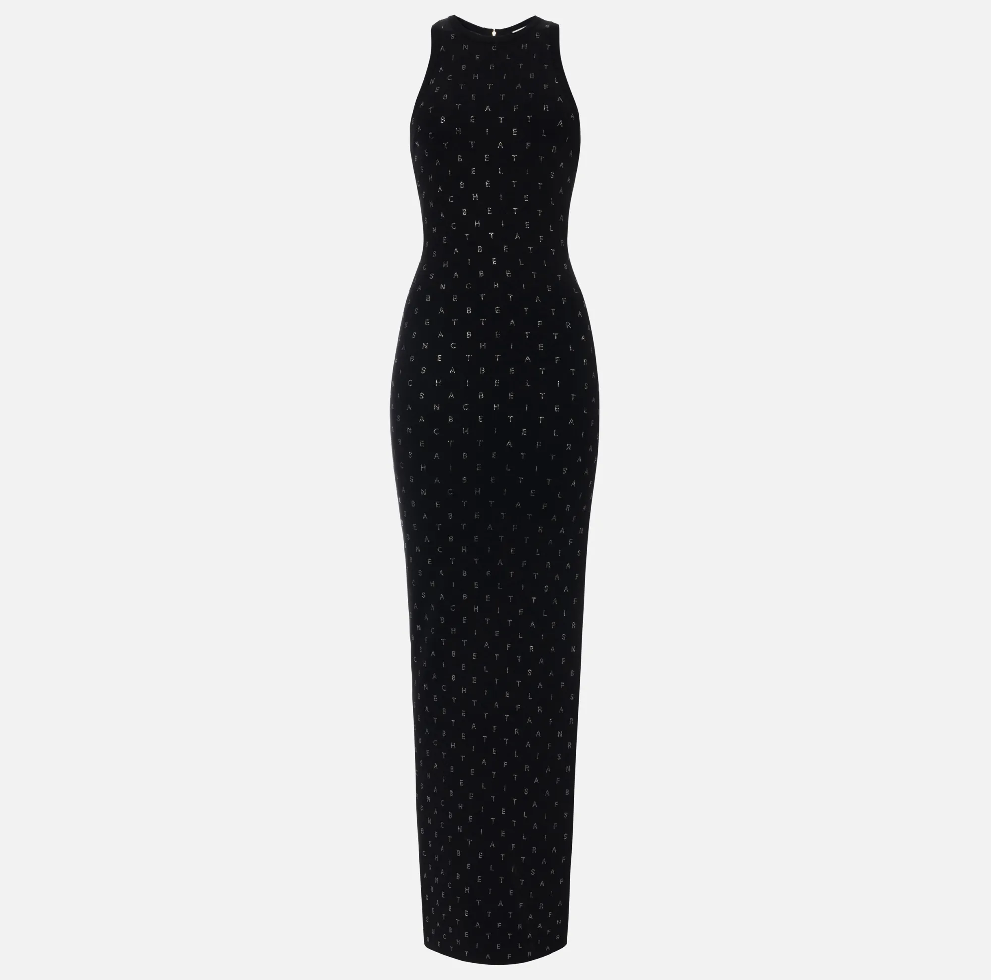 Elisabetta Franchi Abito Red Carpet In Viscosa Con Lettering In Strass^ Abiti