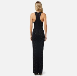 Elisabetta Franchi Abito Red Carpet In Viscosa Con Lettering In Strass^ Abiti