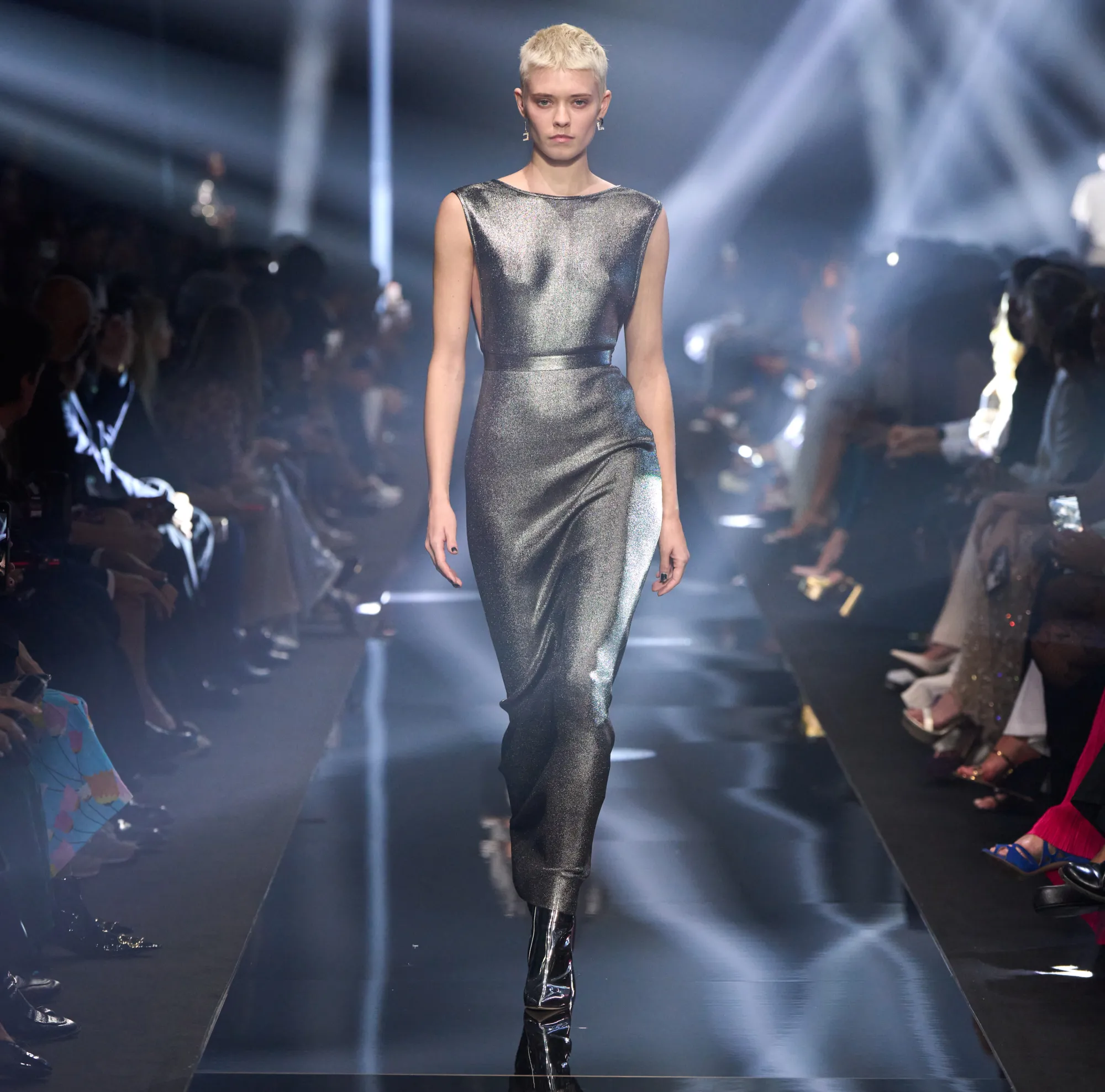 Elisabetta Franchi Abito Red Carpet In Viscosa Laminata Con Collana^ Abiti