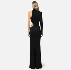 Elisabetta Franchi Abito Red Carpet Monospalla In Jersey Lucido Con Oblo^ Abiti