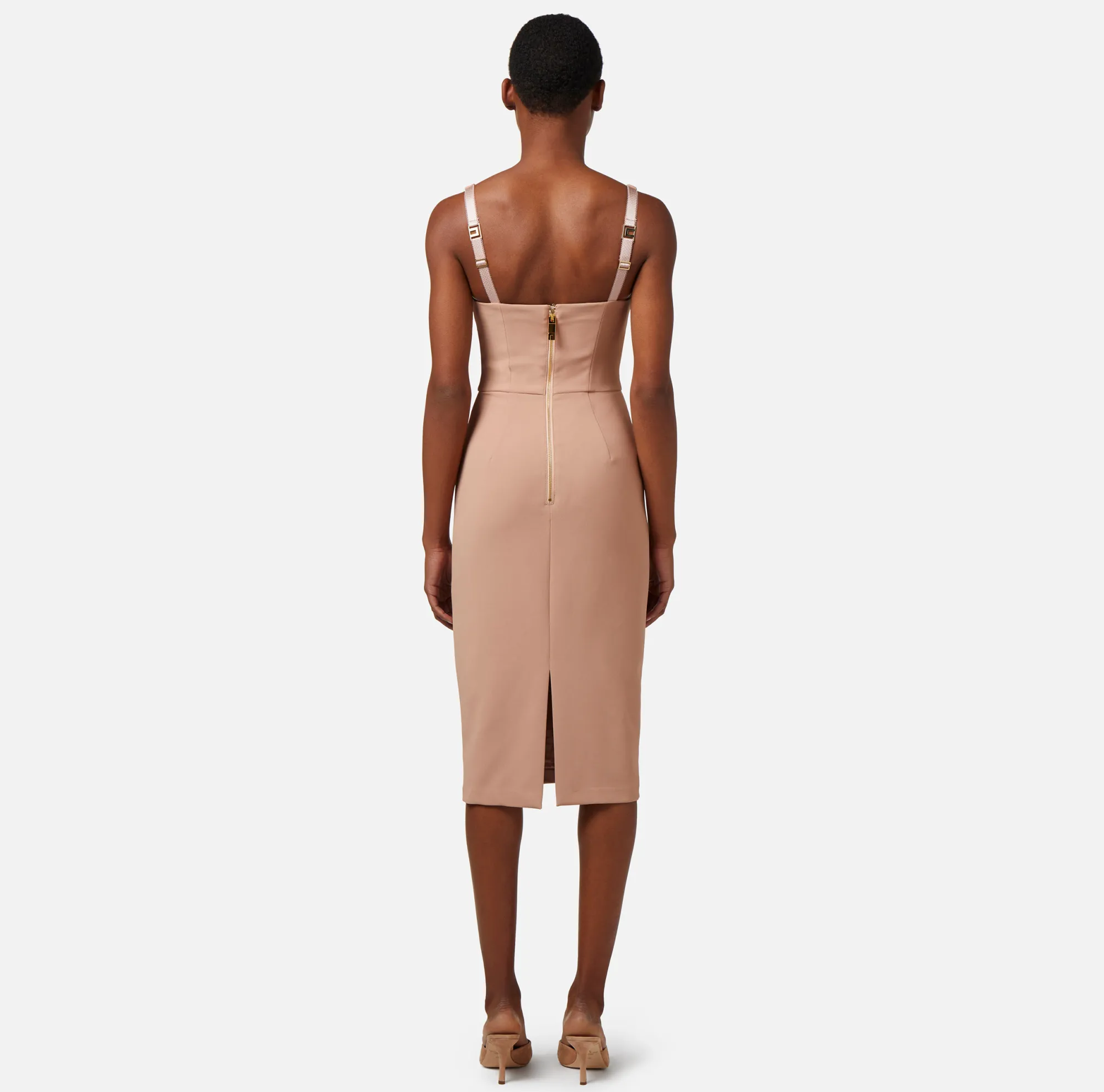 Elisabetta Franchi Abito Tubino In Crepe Stretch Con Zip^ Abiti
