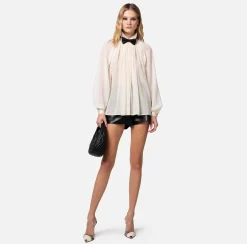 Elisabetta Franchi Blusa In Georgette Con Papillon^ Camicie E Bluse