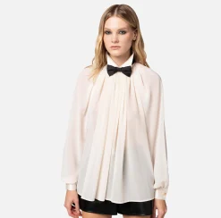 Elisabetta Franchi Blusa In Georgette Con Papillon^ Camicie E Bluse