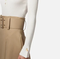 Elisabetta Franchi Body A Maniche Lunghe In Maglia A Coste^ Top, T-Shirt & Body