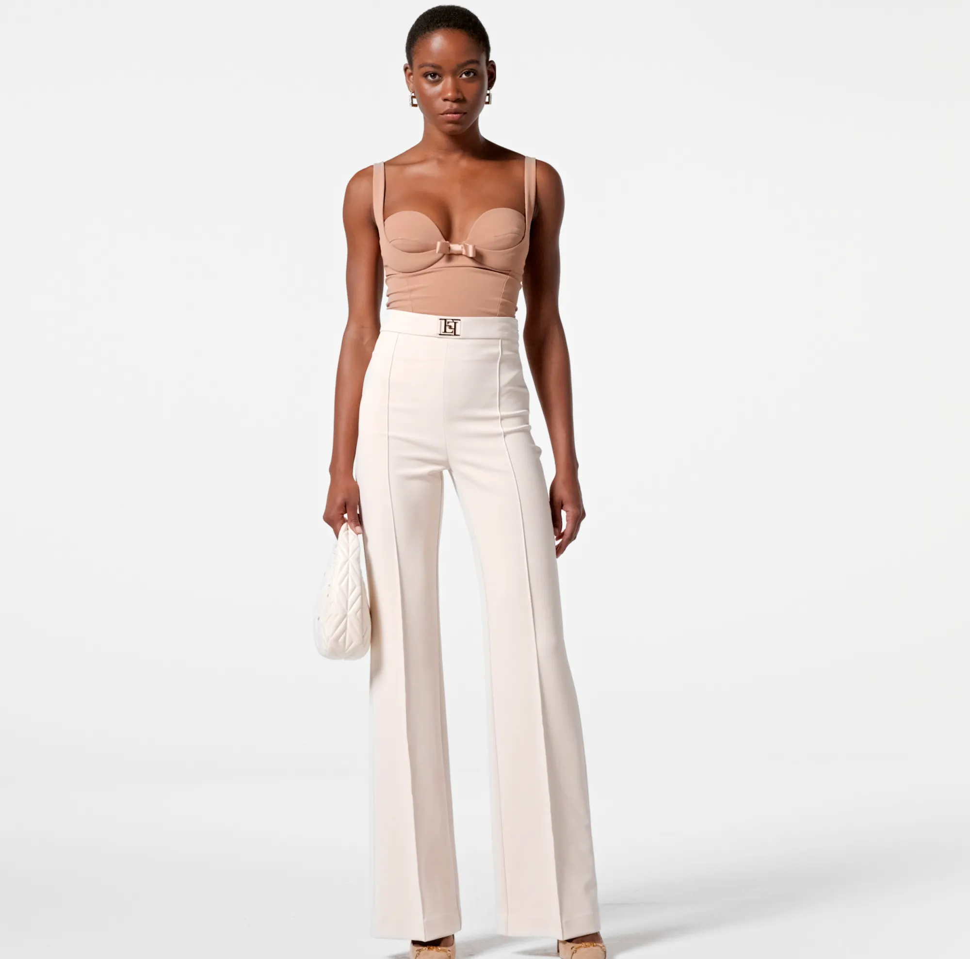 Elisabetta Franchi Body In Crepe Con Fiocchi In Raso^ Top, T-Shirt & Body