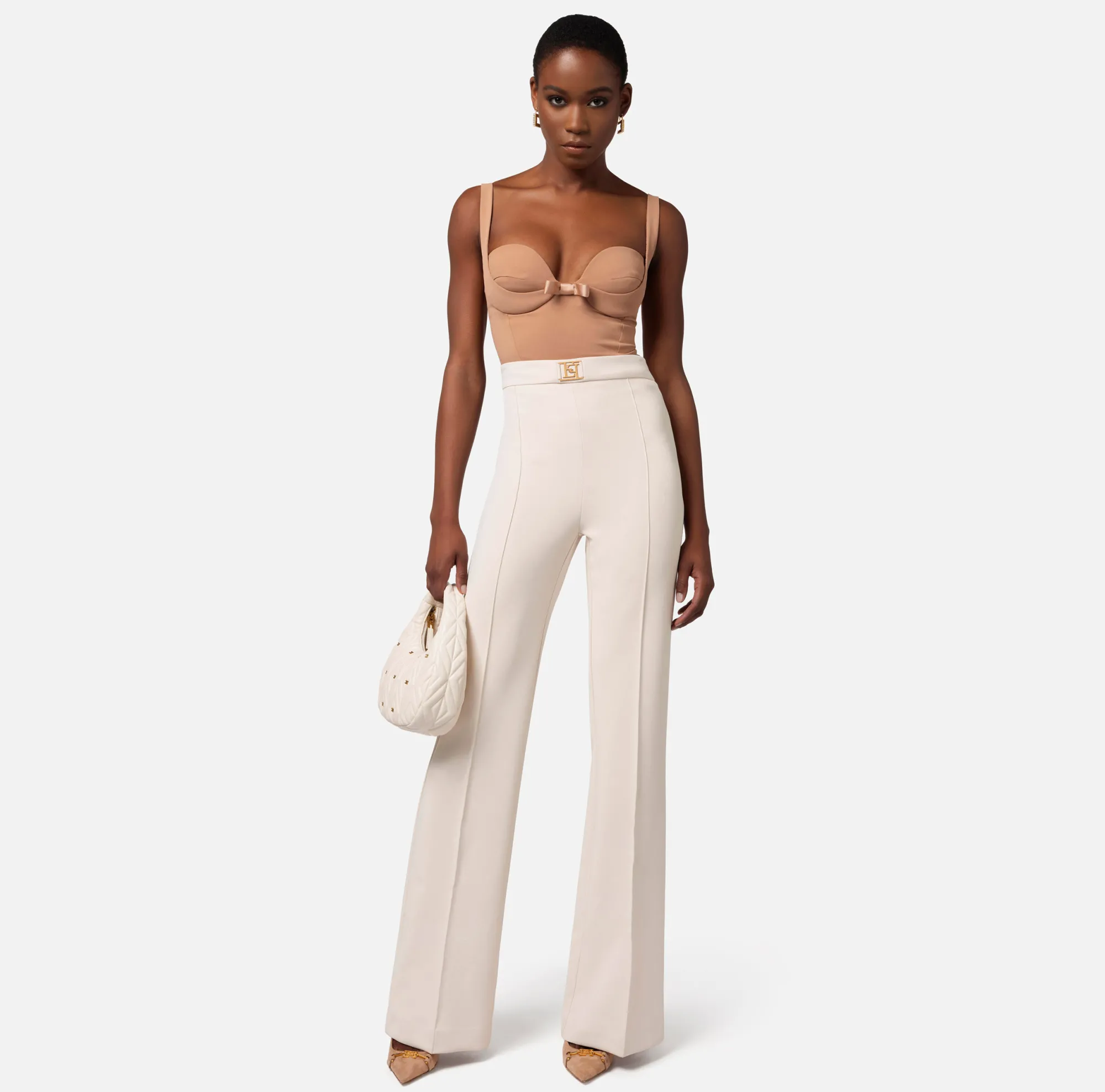 Elisabetta Franchi Body In Crepe Con Fiocchi In Raso^ Top, T-Shirt & Body