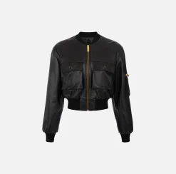 Elisabetta Franchi Bomber Cropped In Pelle^ Giacche & Trench