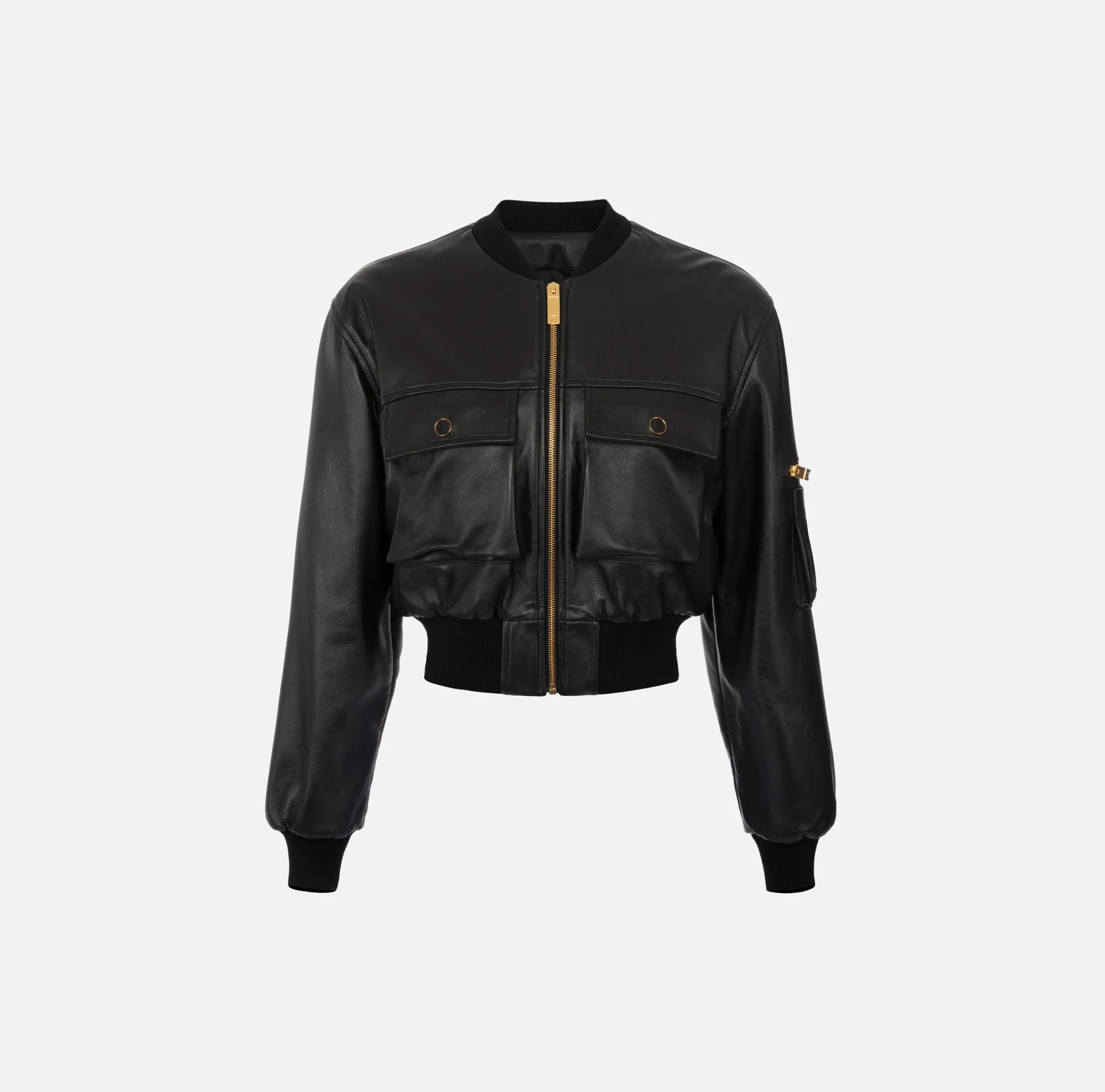 Elisabetta Franchi Bomber Cropped In Pelle^ Giacche & Trench
